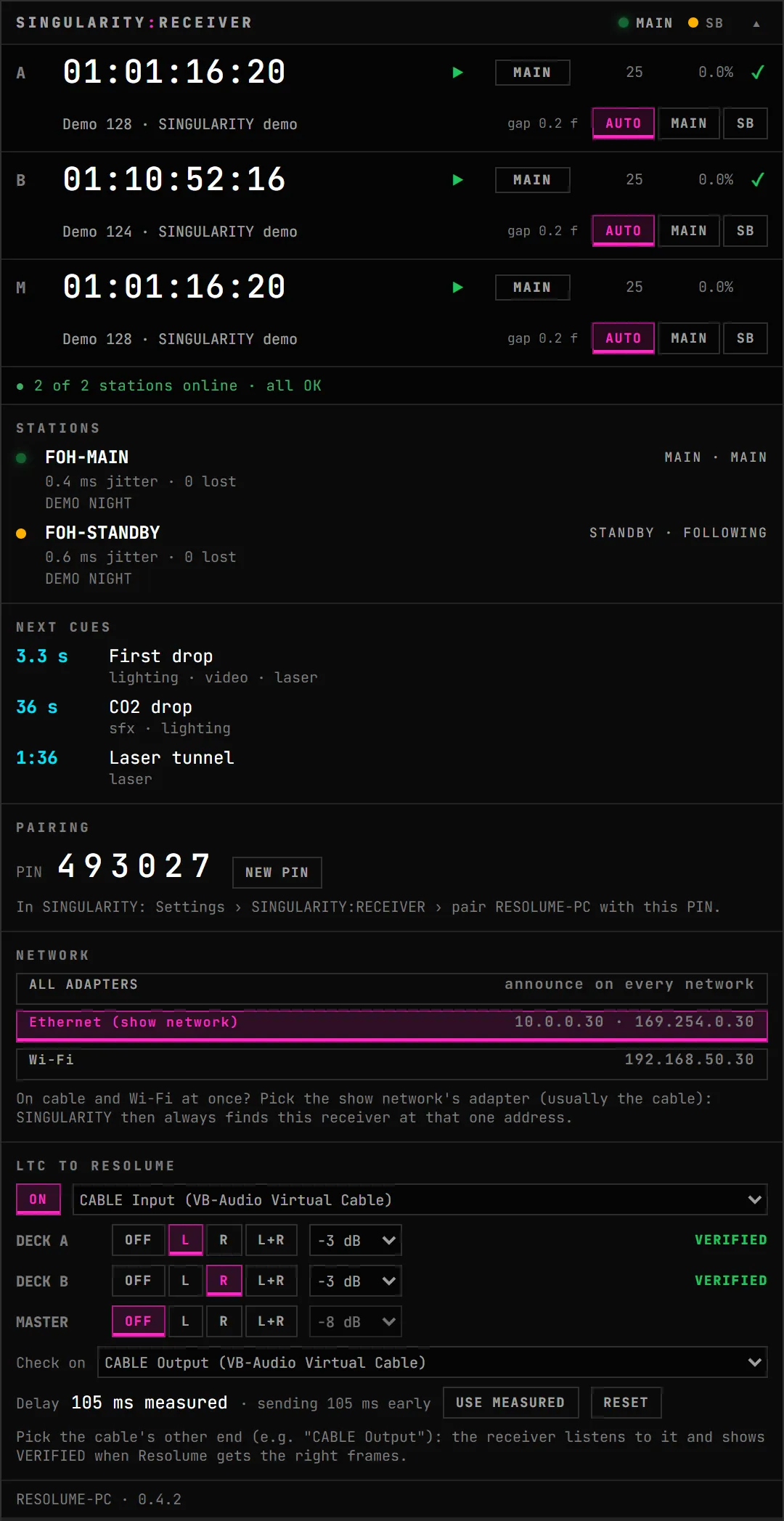 SINGULARITY:RECEIVER expanded view